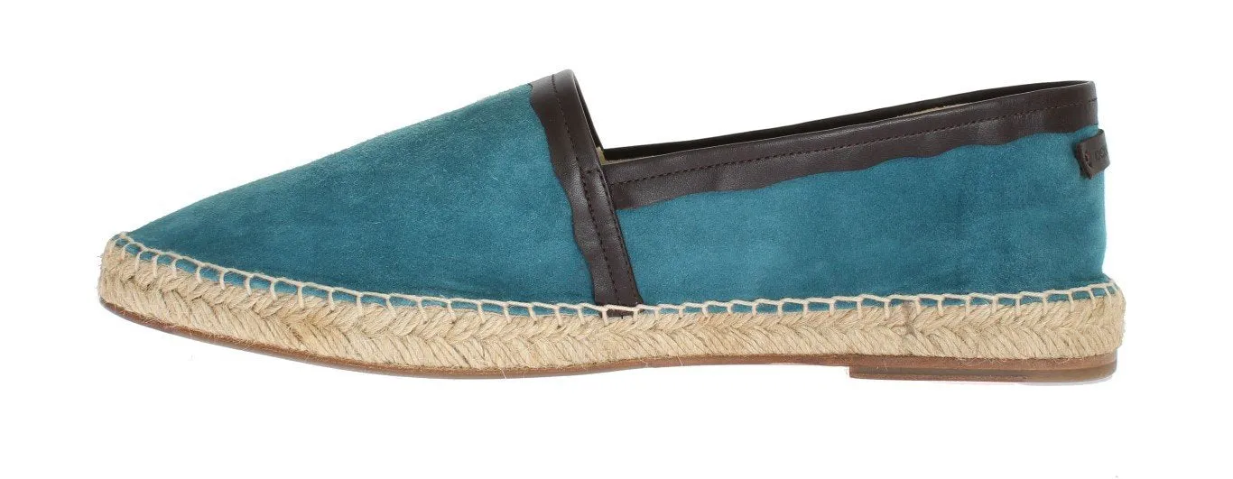 Blue Suede Leather Corrida Espadrilles