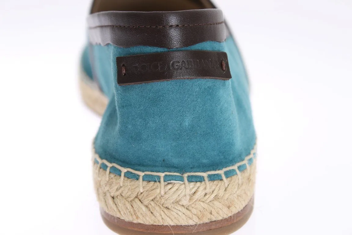 Blue Suede Leather Corrida Espadrilles