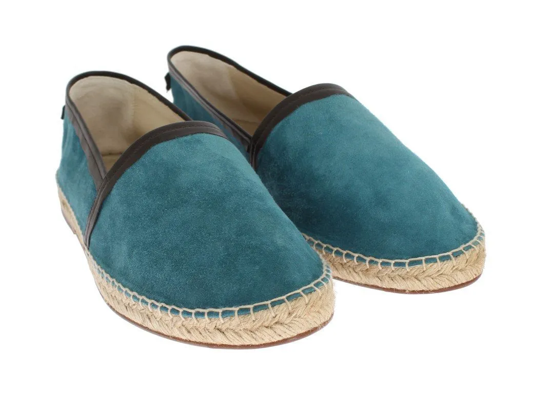 Blue Suede Leather Corrida Espadrilles