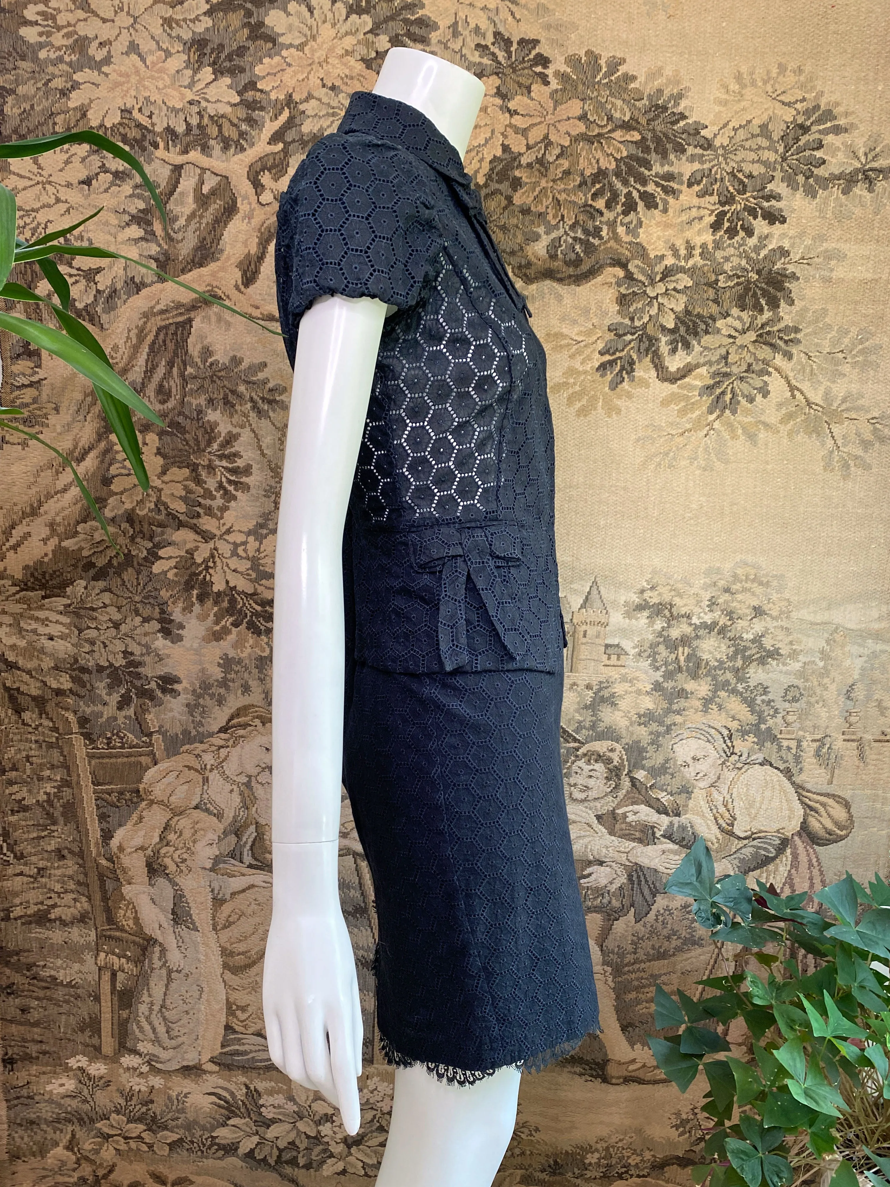 Blumarine Y2K Eyelet Skirt Suit