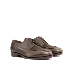 Brown Leather & Suede Split-Toe Derby Shoes