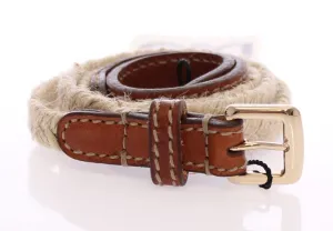 Brown Leather Logo Belt
