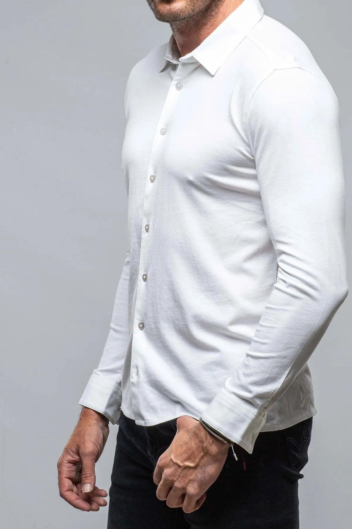 Cambria Button Up Polo in White