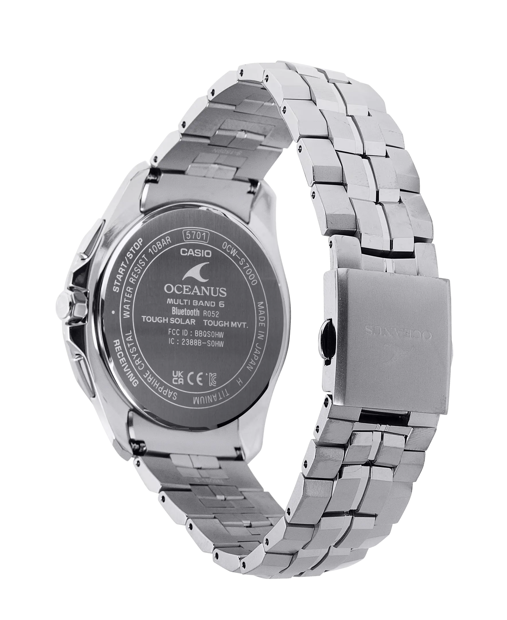 Casio Oceanus Manta White-Blue 42.8mm Titanium Men's Watch OCWS7000D-7A