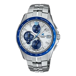 Casio Oceanus Manta White-Blue 42.8mm Titanium Men's Watch OCWS7000D-7A