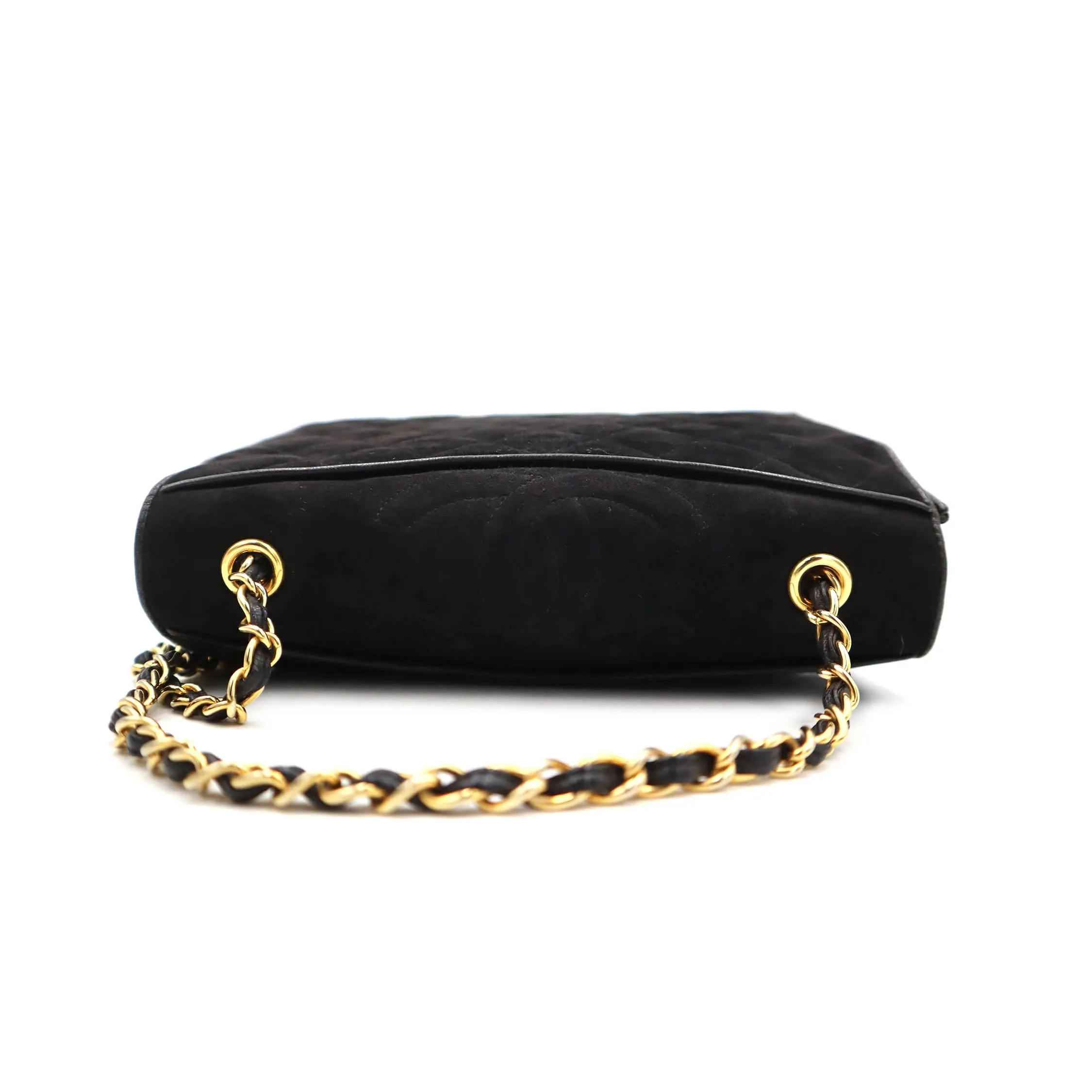 Chanel Suede Quilted Full Flap Chain Shoulder Bag 1149684