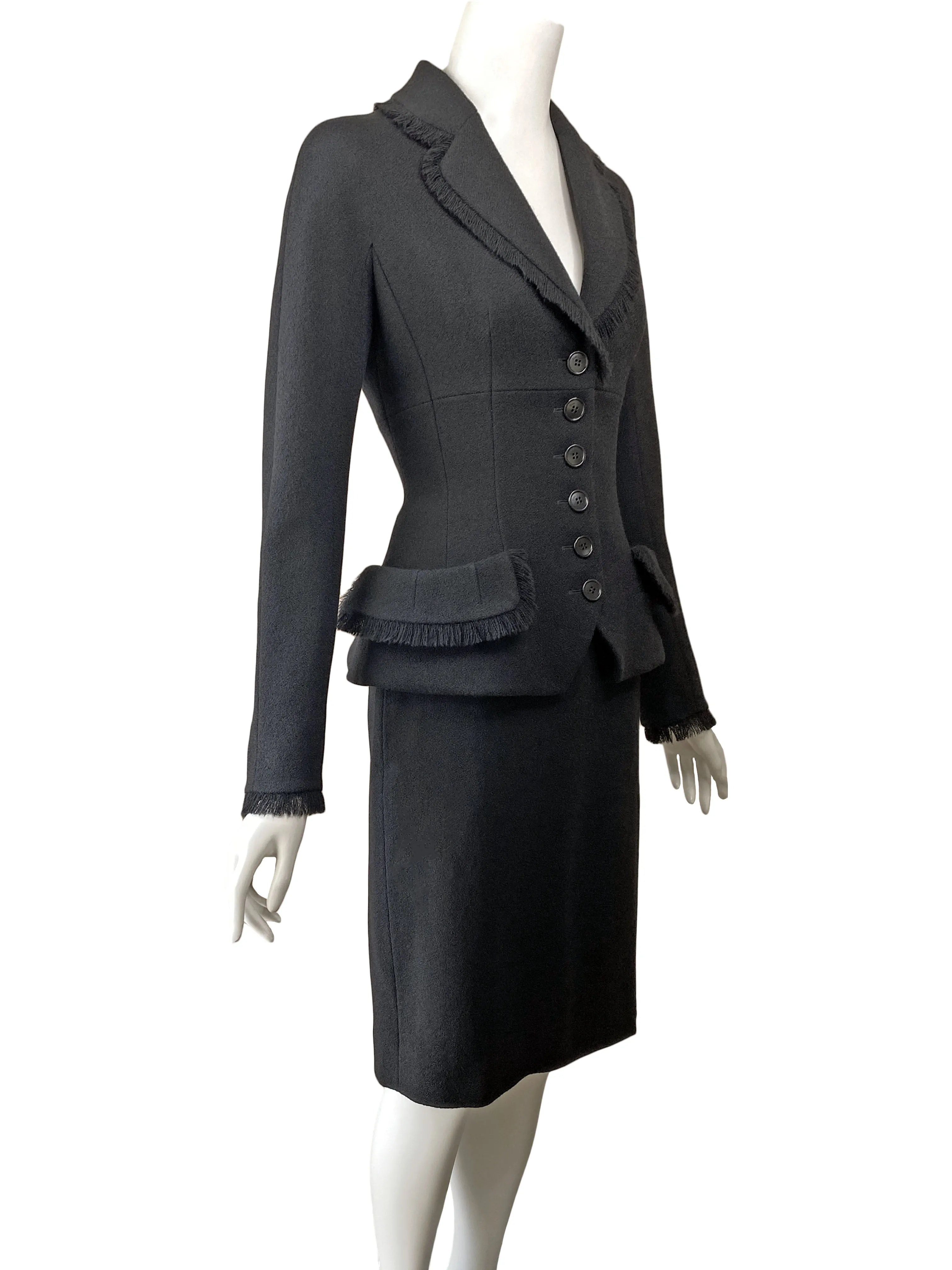Christian Dior By John Galliano Black Skirt Suit