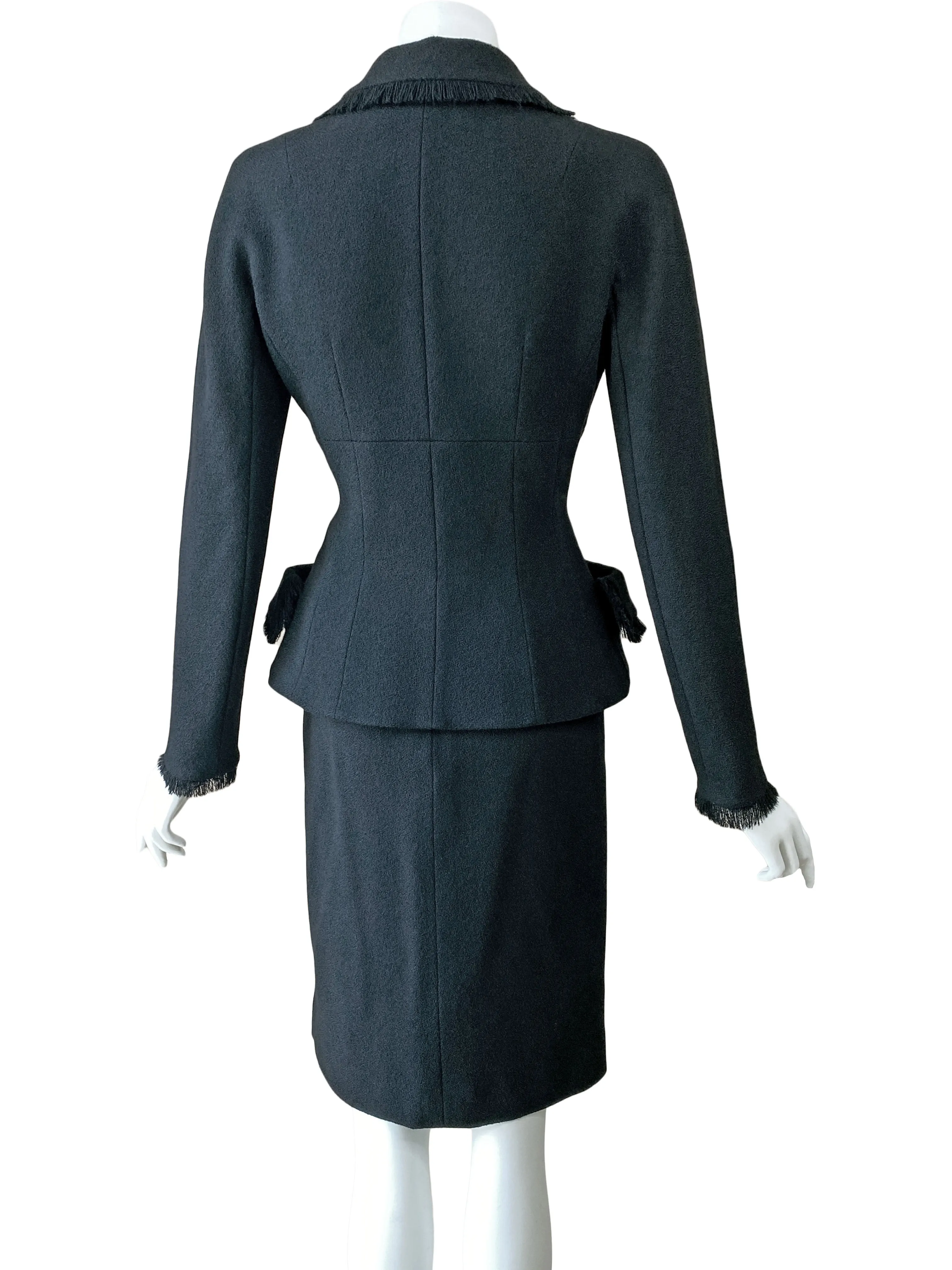 Christian Dior By John Galliano Black Skirt Suit