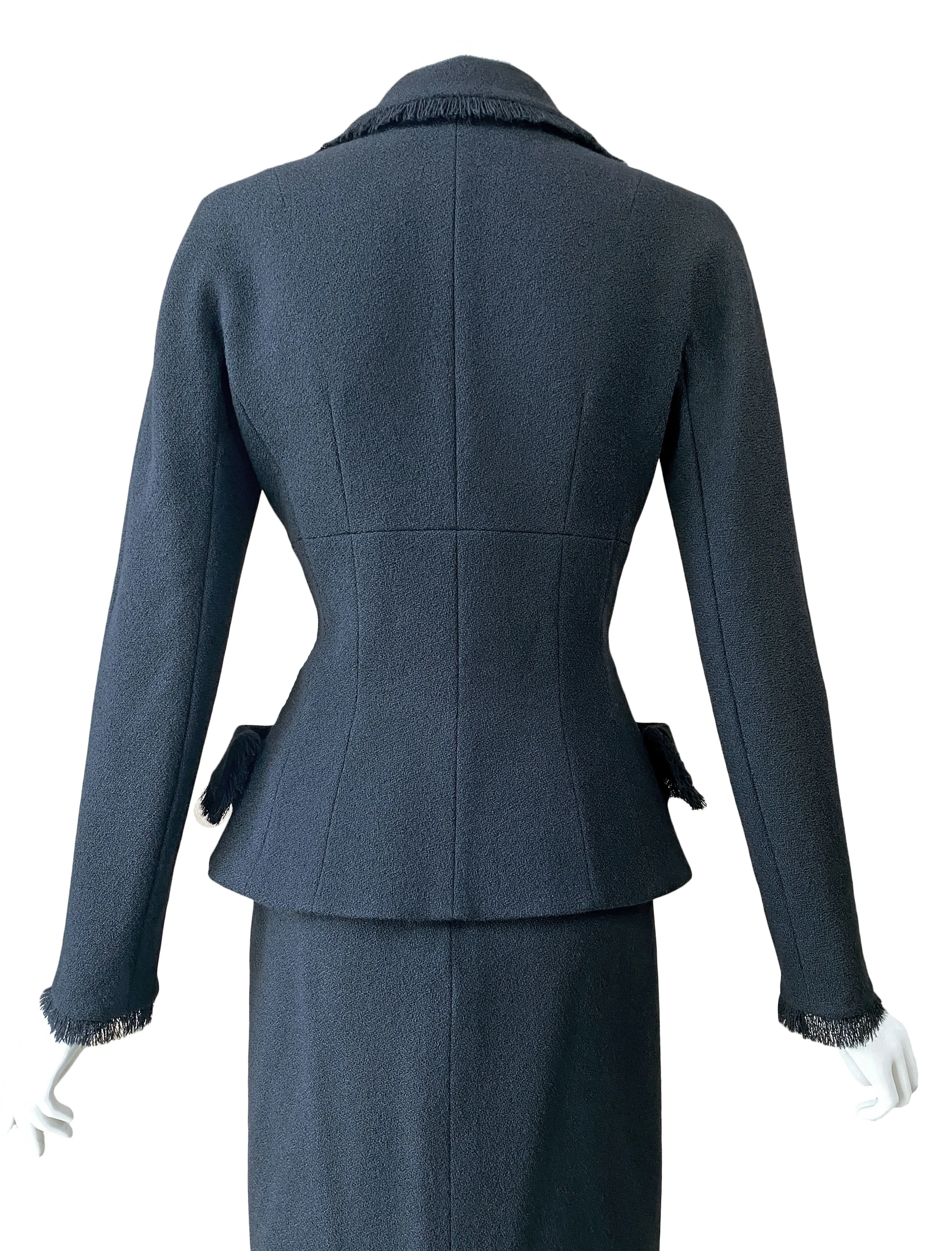 Christian Dior By John Galliano Black Skirt Suit