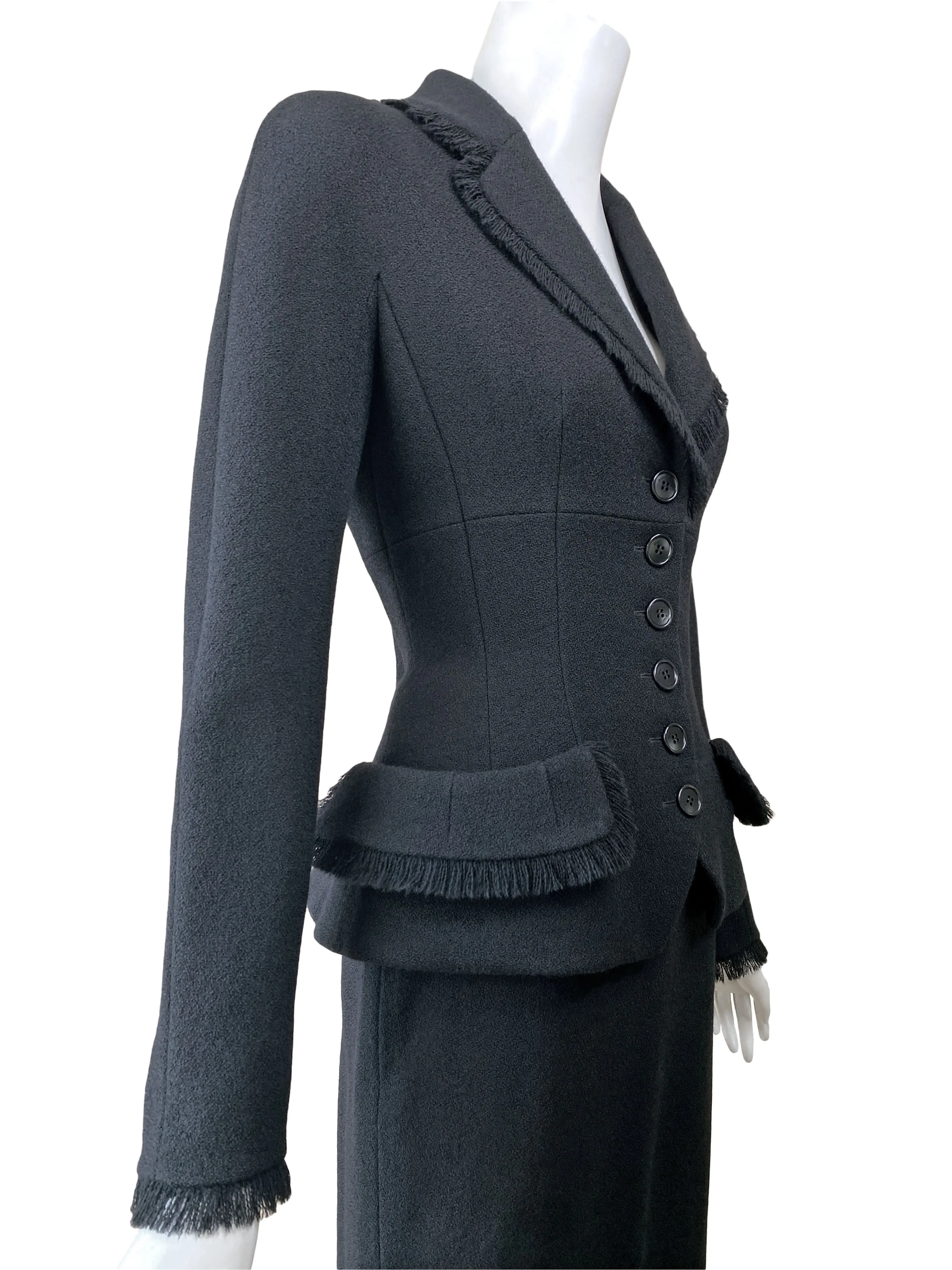 Christian Dior By John Galliano Black Skirt Suit