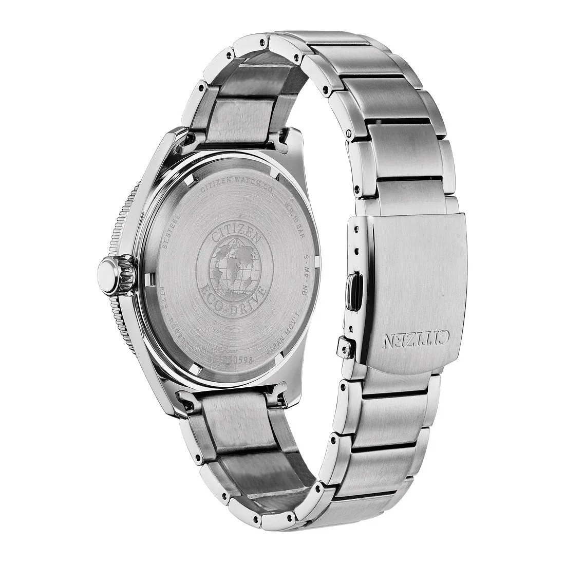 Citizen Brycen Mens Eco Drive Stainless Steel Green Dial Watch