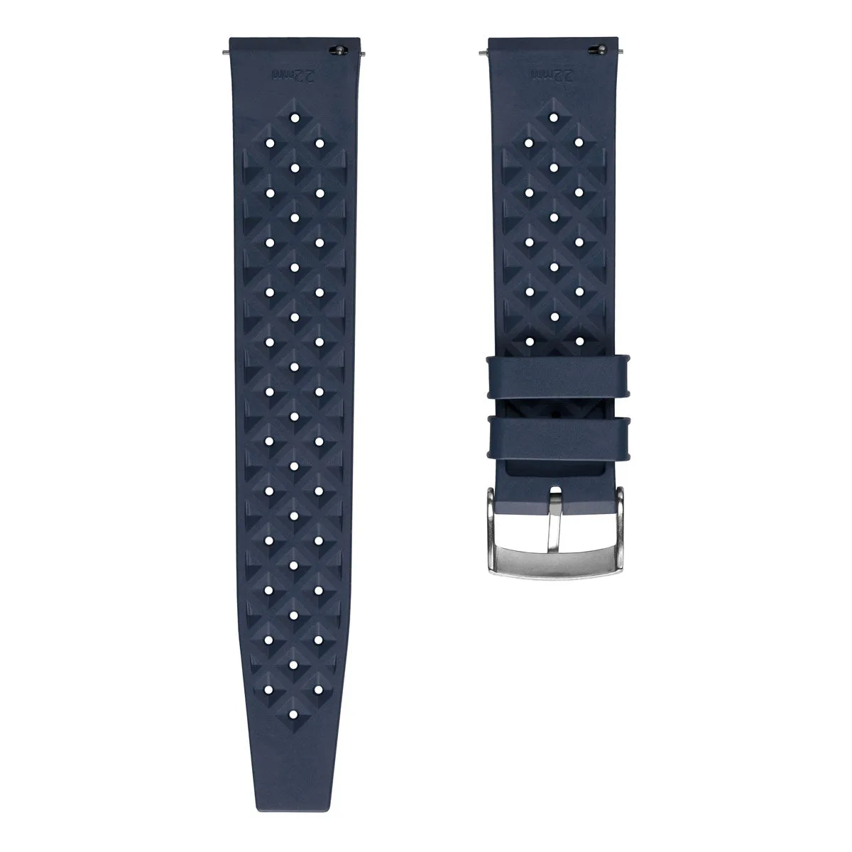 Classic Tropical Style Rubber Watch Strap - Deep Sea Blue