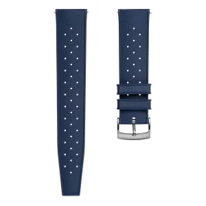 Classic Tropical Style Rubber Watch Strap - Deep Sea Blue