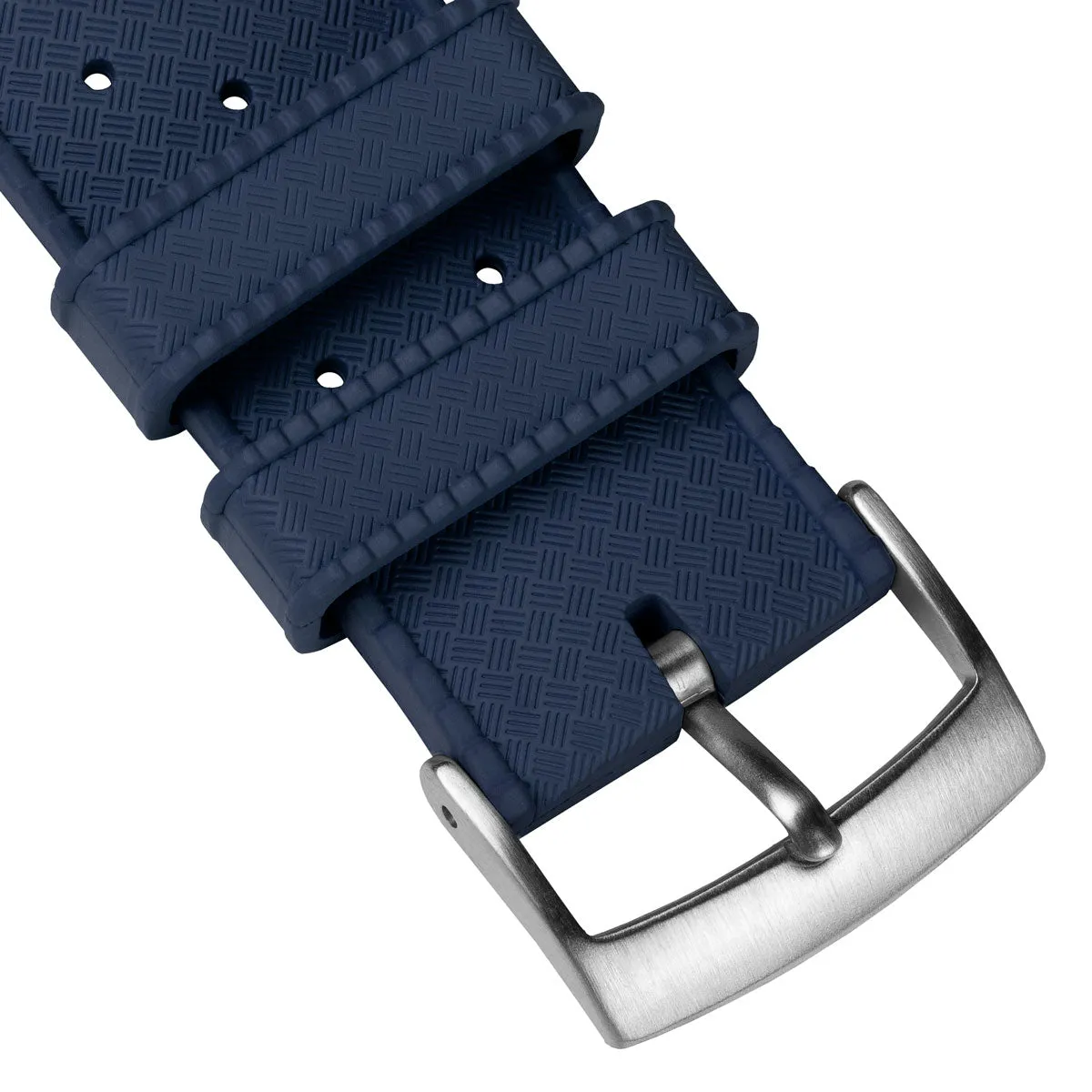Classic Tropical Style Rubber Watch Strap - Deep Sea Blue