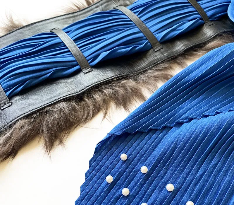 Cleo Fur and Leather Scarf