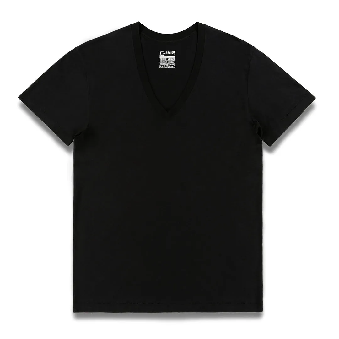 Core Deep V-Neck T-Shirt Black