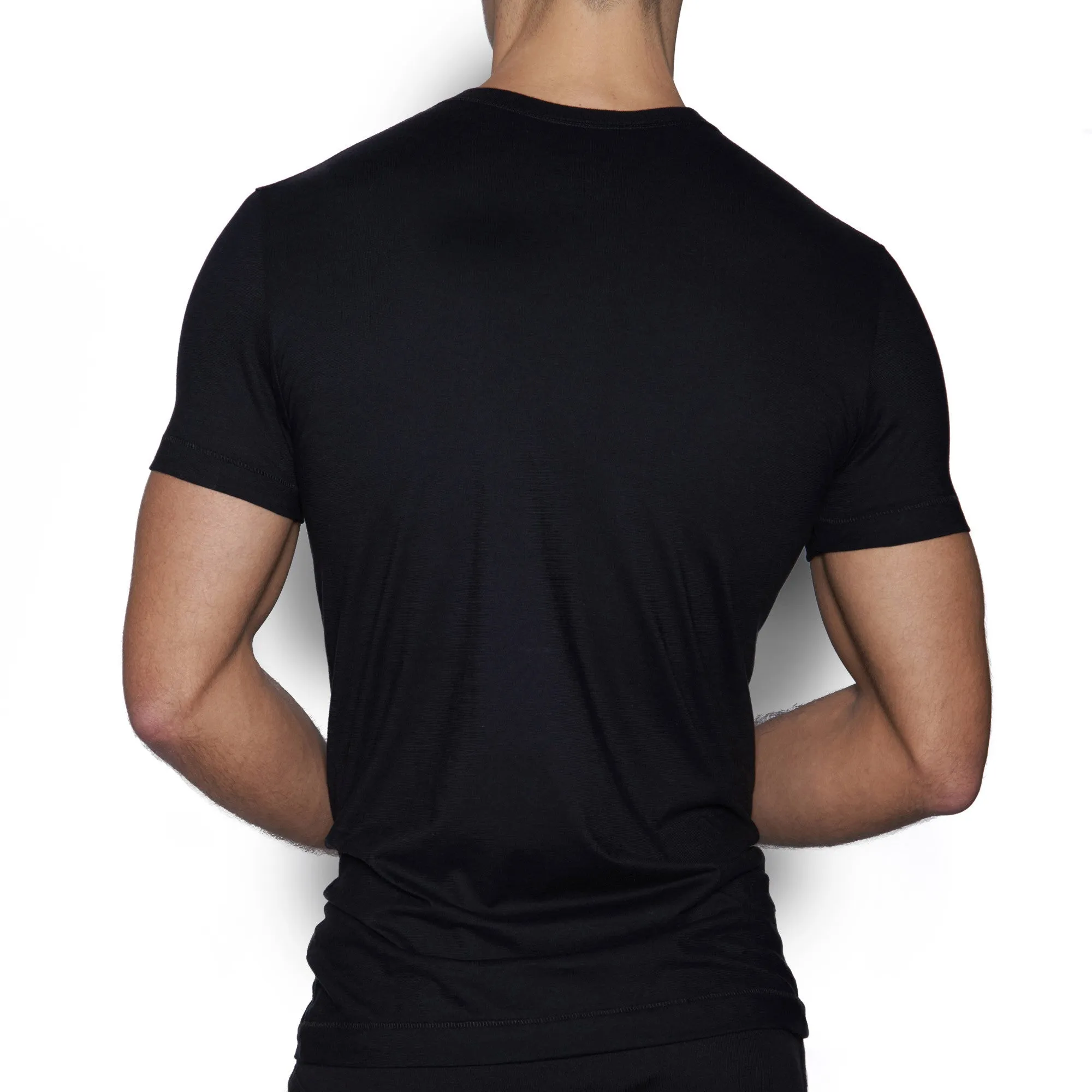 Core Deep V-Neck T-Shirt Black