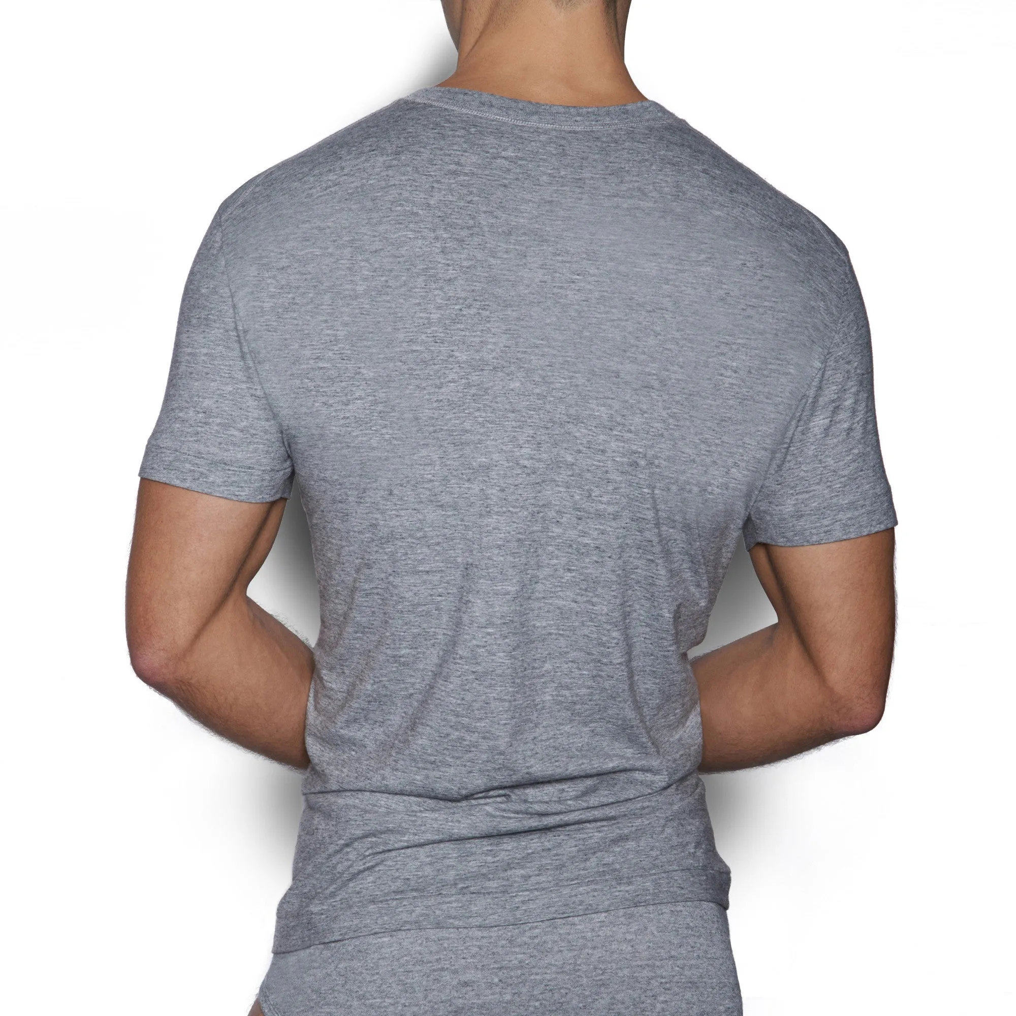 Core Deep V-Neck T-Shirt Grey Heather