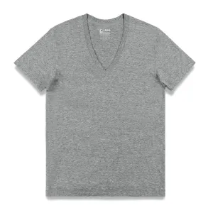 Core Deep V-Neck T-Shirt Grey Heather