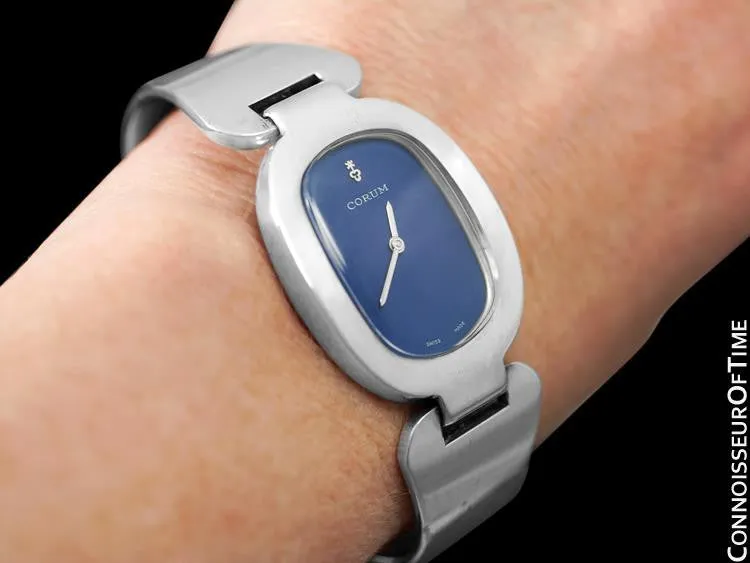 Corum "Love Bond" Ladies Vintage Bangle Bracelet Watch - Sterling Silver
