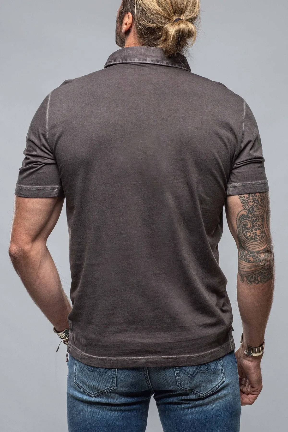 Cruz Cotton Polo in Basalt