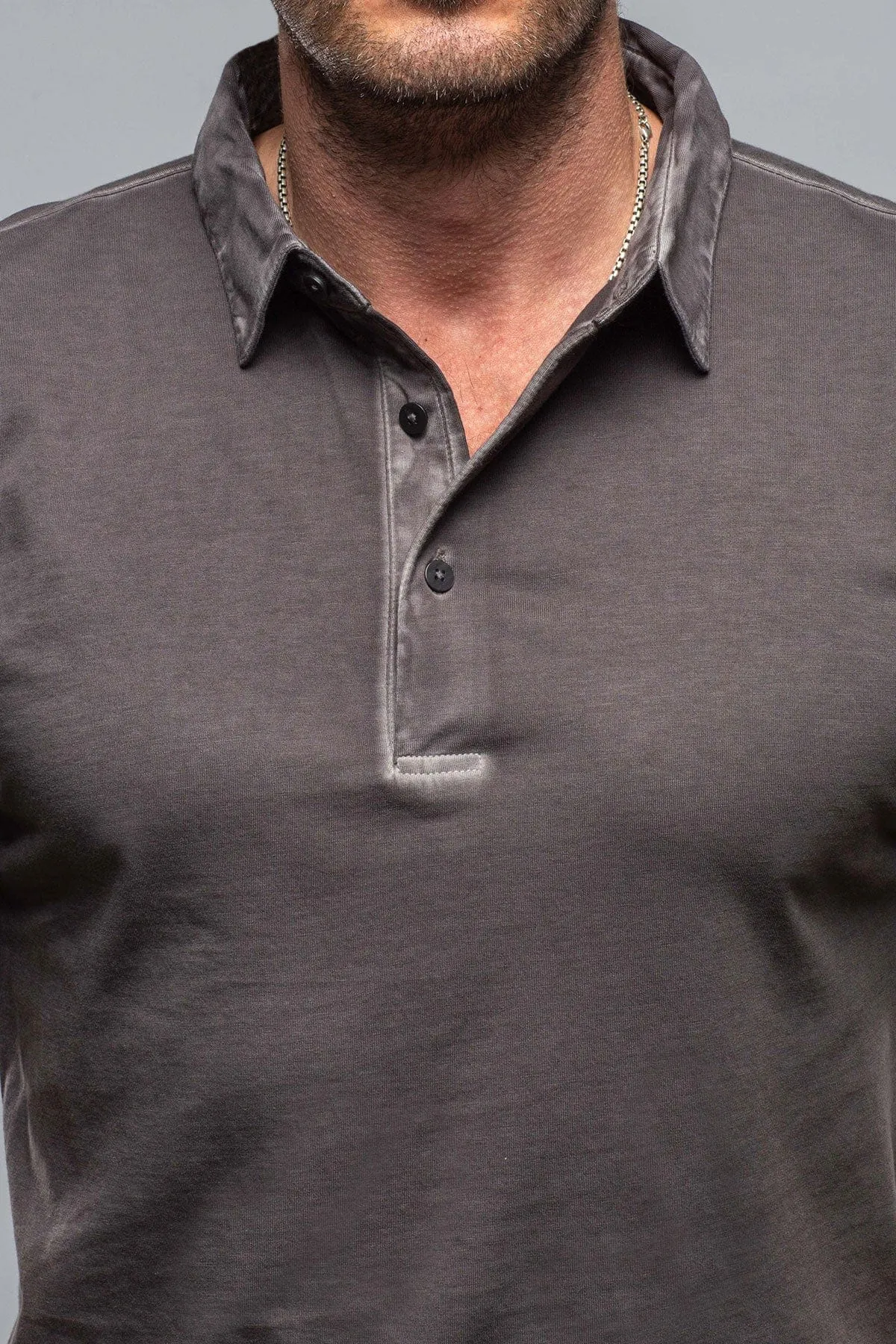 Cruz Cotton Polo in Basalt