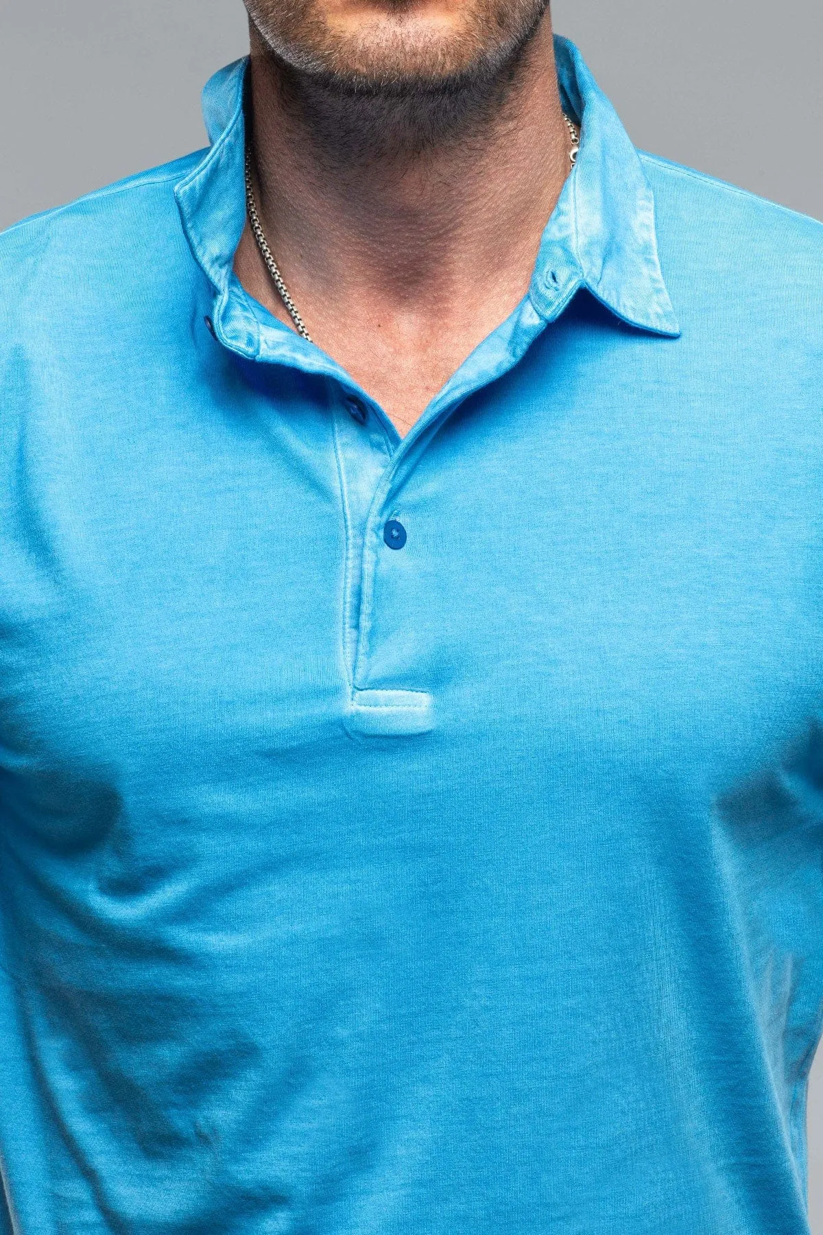 Cruz Cotton Polo in Blue Lagoon