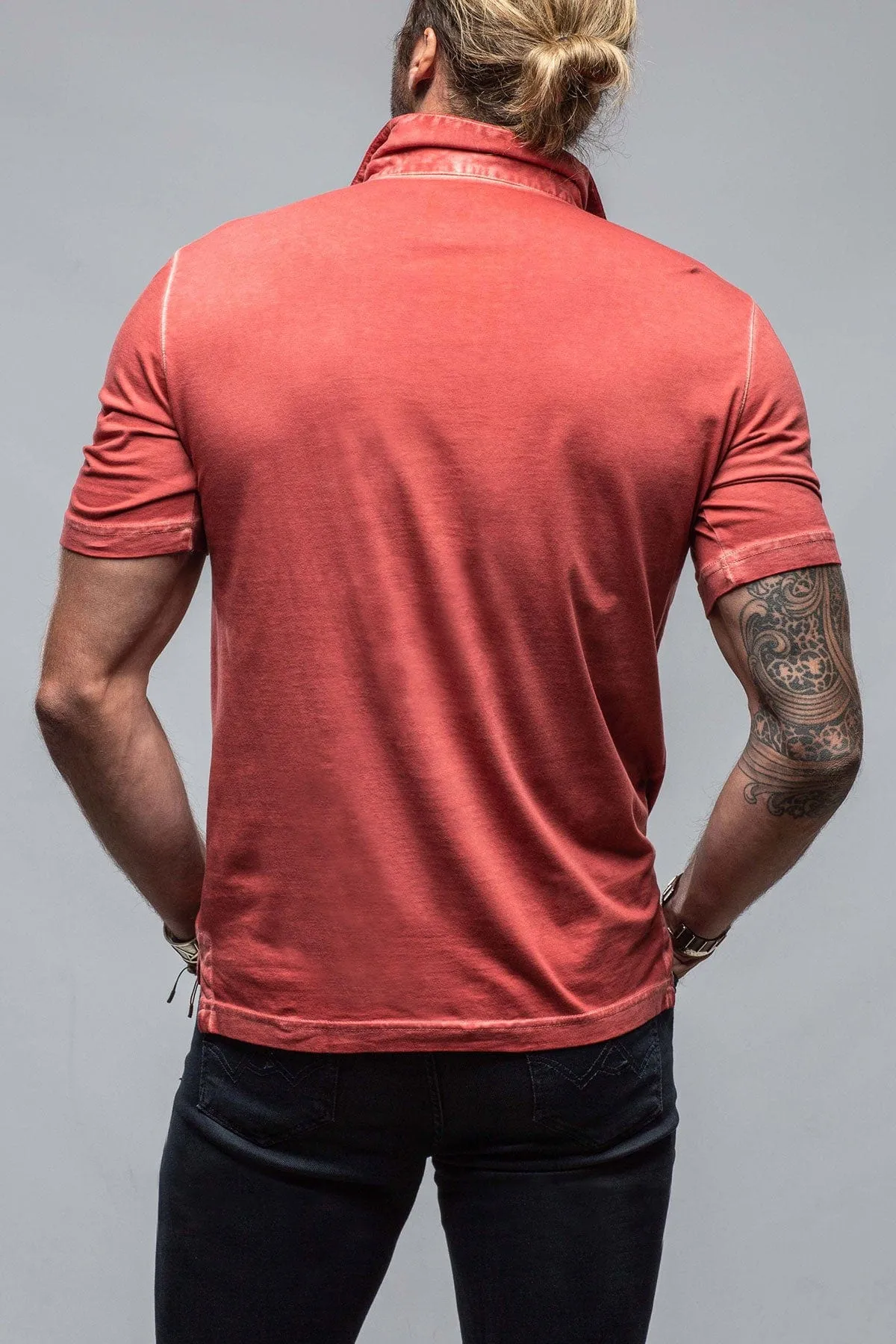Cruz Cotton Polo in Brick