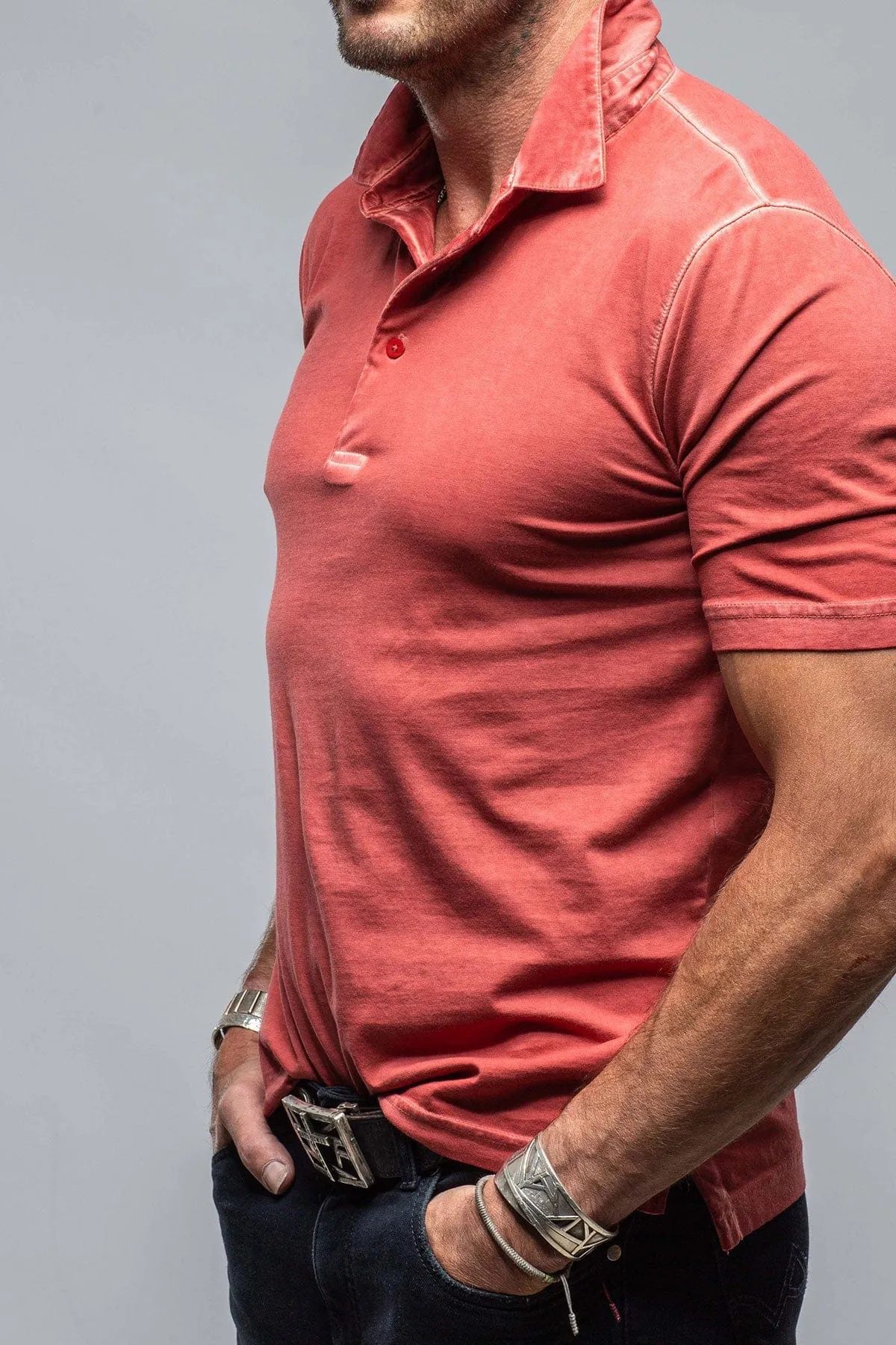 Cruz Cotton Polo in Brick