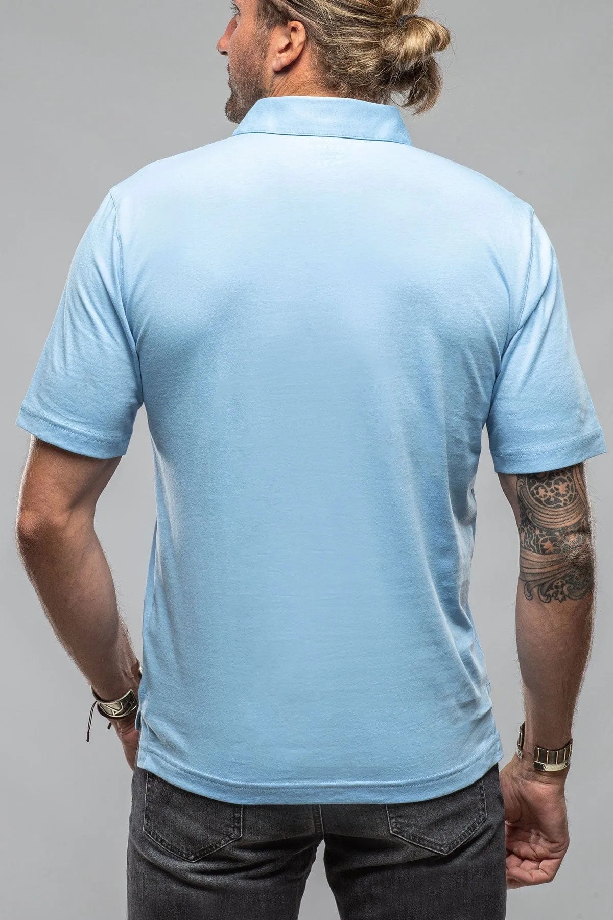 Cruz Cotton Polo in Sky Blue