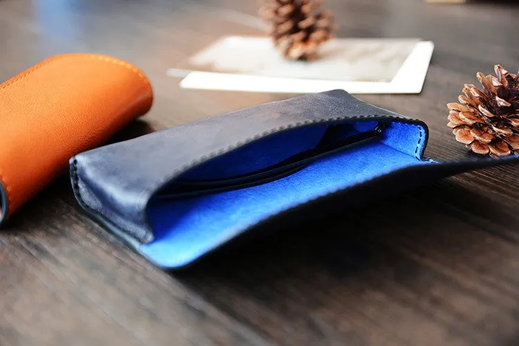 Custom Handmade Vegetable Tanned Italian Leather Sunglass Case Pouch Pocket D056