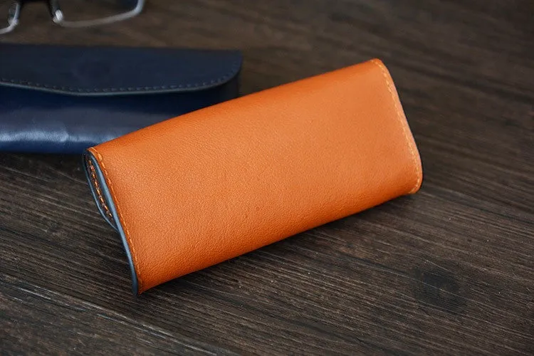 Custom Handmade Vegetable Tanned Italian Leather Sunglass Case Pouch Pocket D056