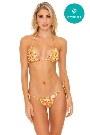 DESERT ANGEL - Triangle Top  & Wavey Ruched Back Tie Side Bottom • Buttercream