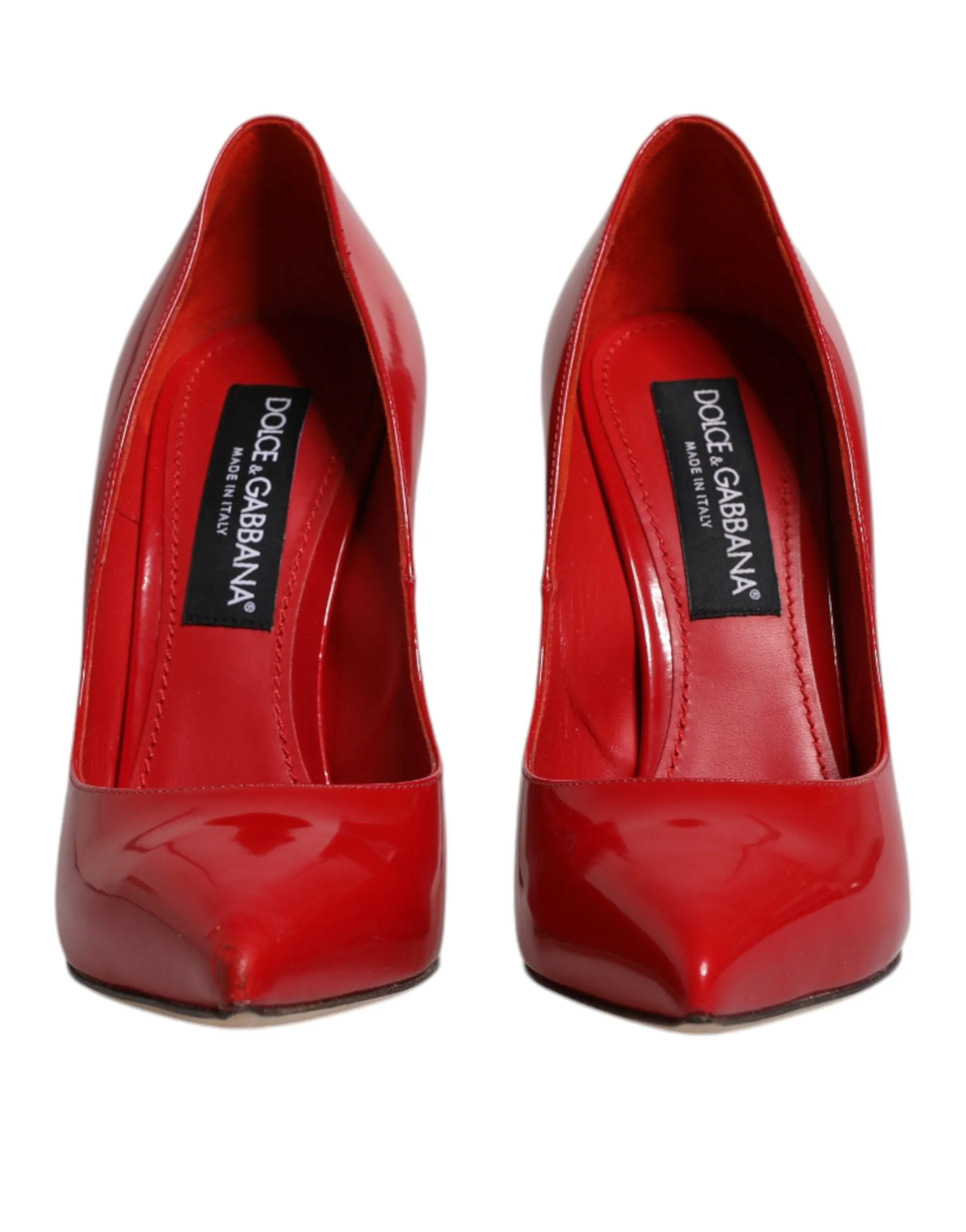 Dolce&Gabbana Women Red Pumps Patent Leather Stiletto High Heel Shoes Size EU 38