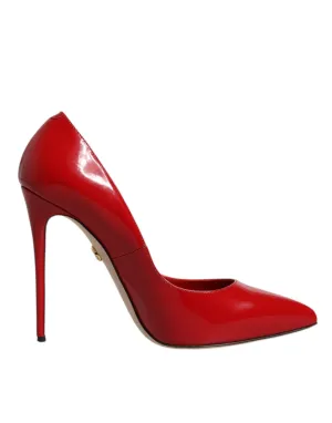Dolce&Gabbana Women Red Pumps Patent Leather Stiletto High Heel Shoes Size EU 38