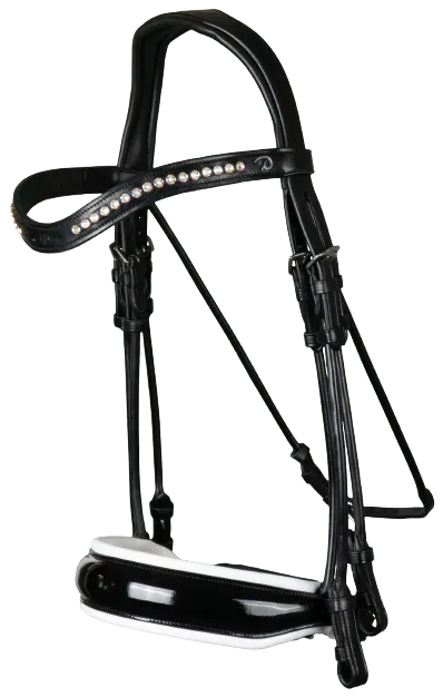 Dy'on Dressage Patent Large Crank Noseband Double Bridle NREHAS/T