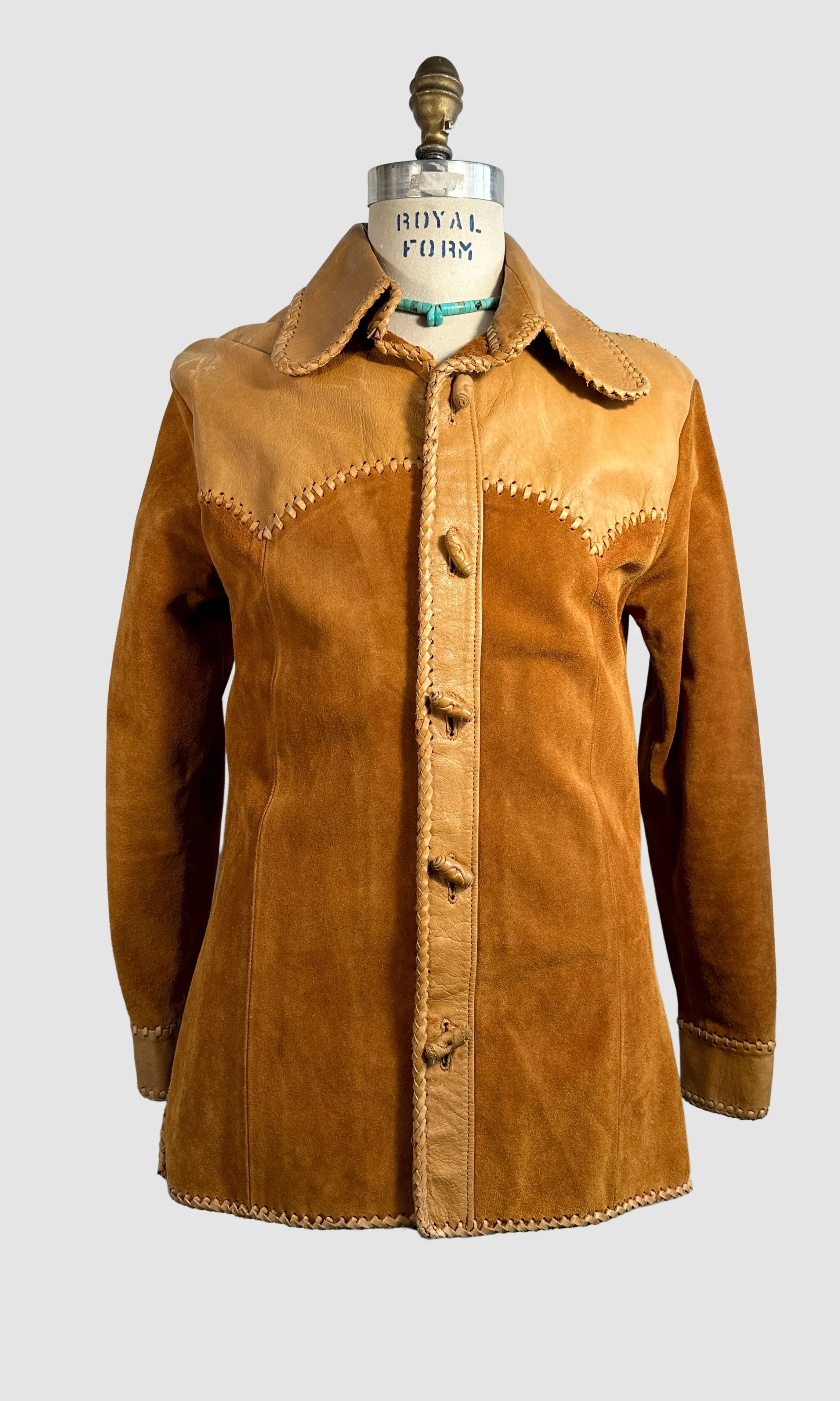 EARTHWAYS 70s Leather & Suede Hippie Jacket  • 40 Medium