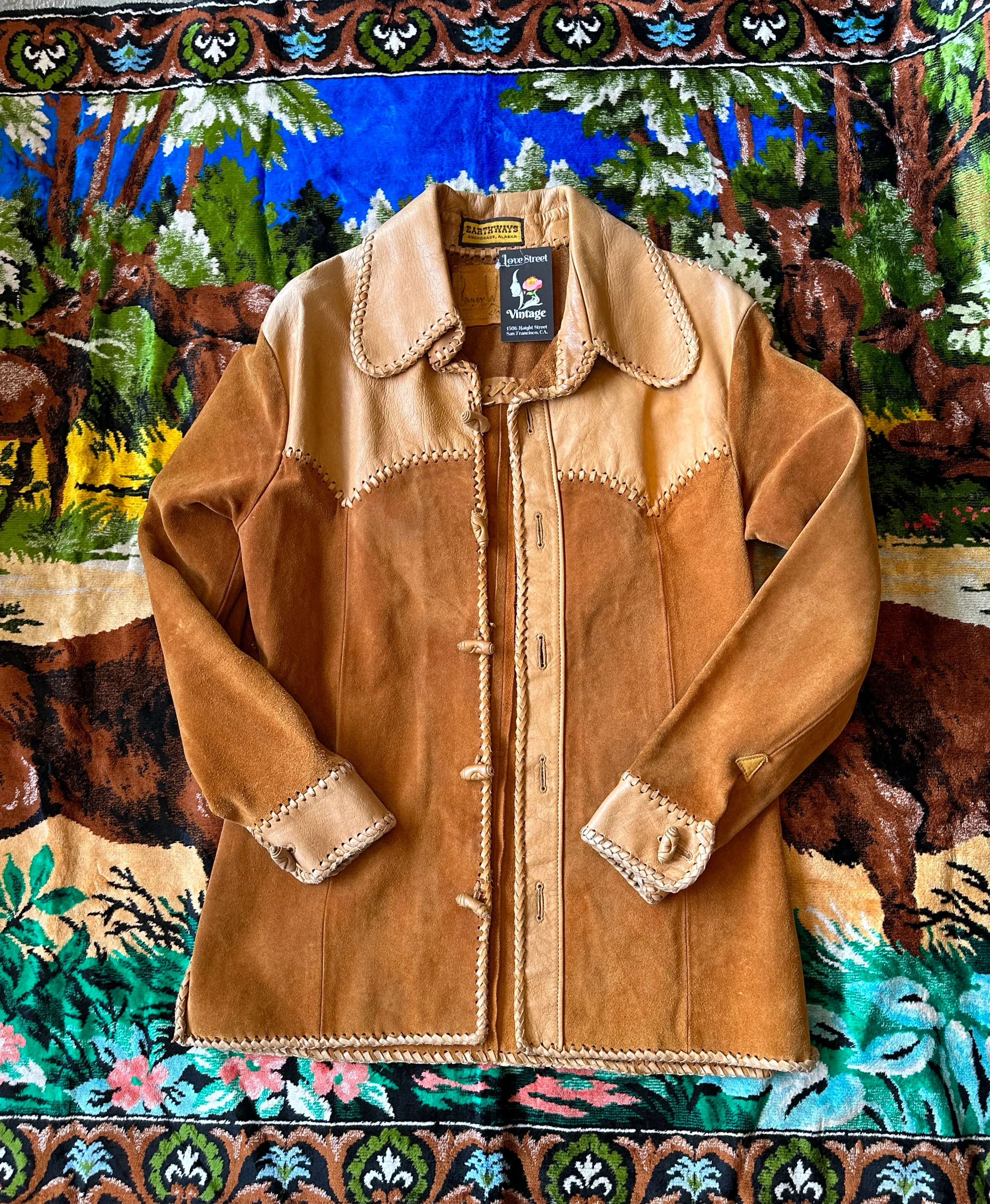 EARTHWAYS 70s Leather & Suede Hippie Jacket  • 40 Medium