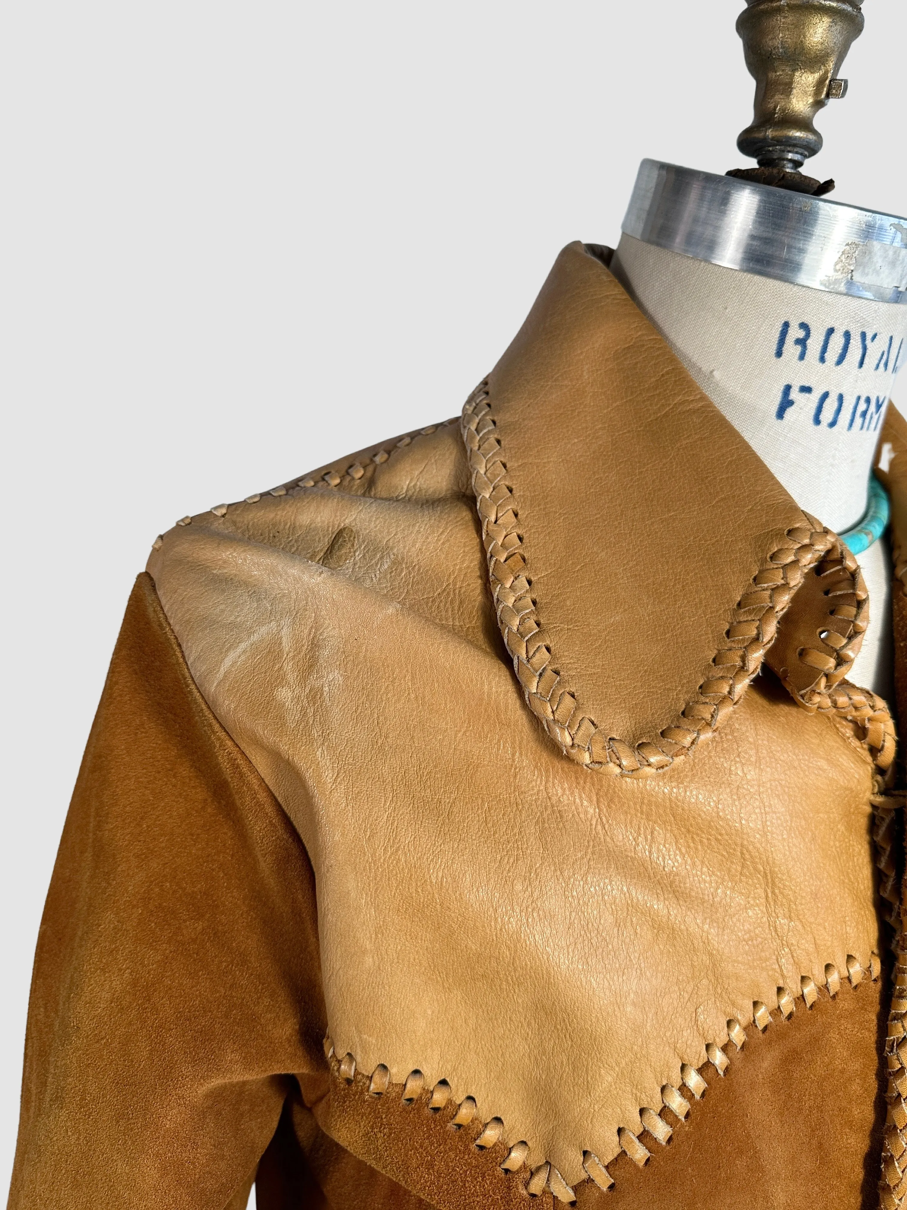EARTHWAYS 70s Leather & Suede Hippie Jacket  • 40 Medium