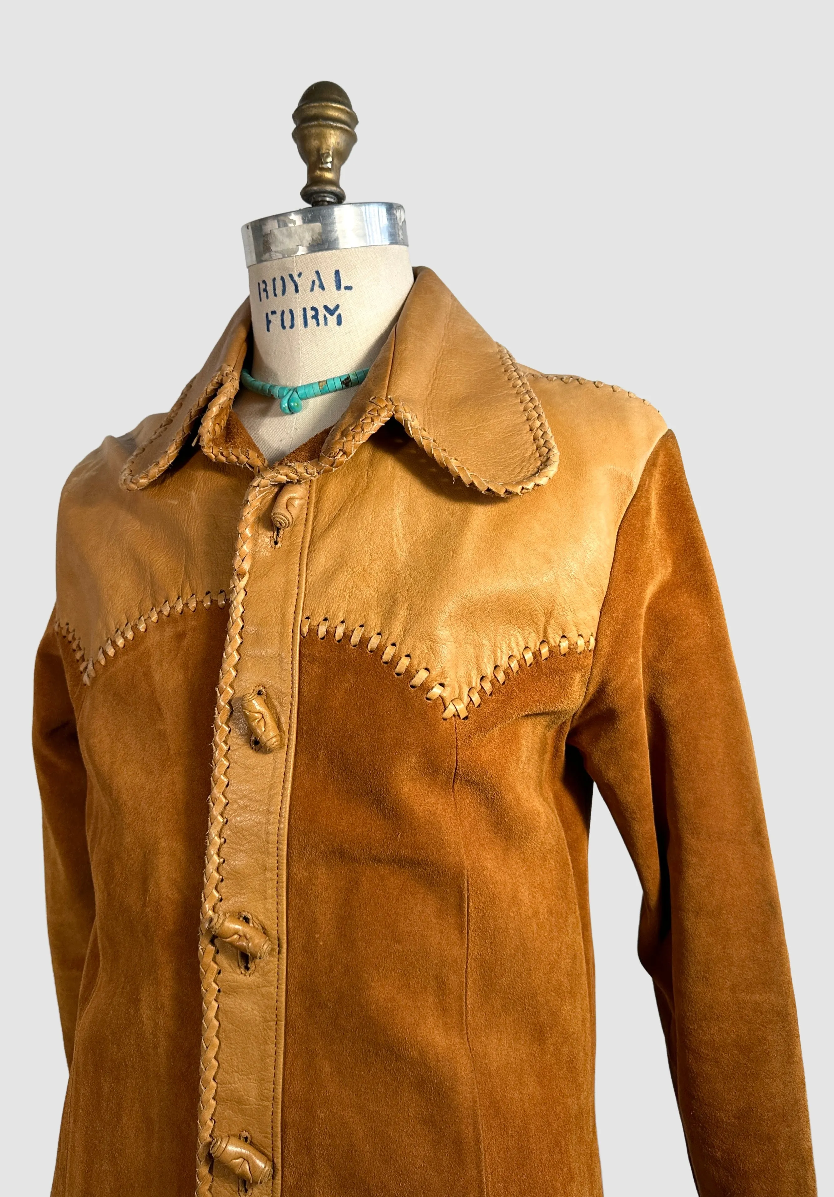 EARTHWAYS 70s Leather & Suede Hippie Jacket  • 40 Medium