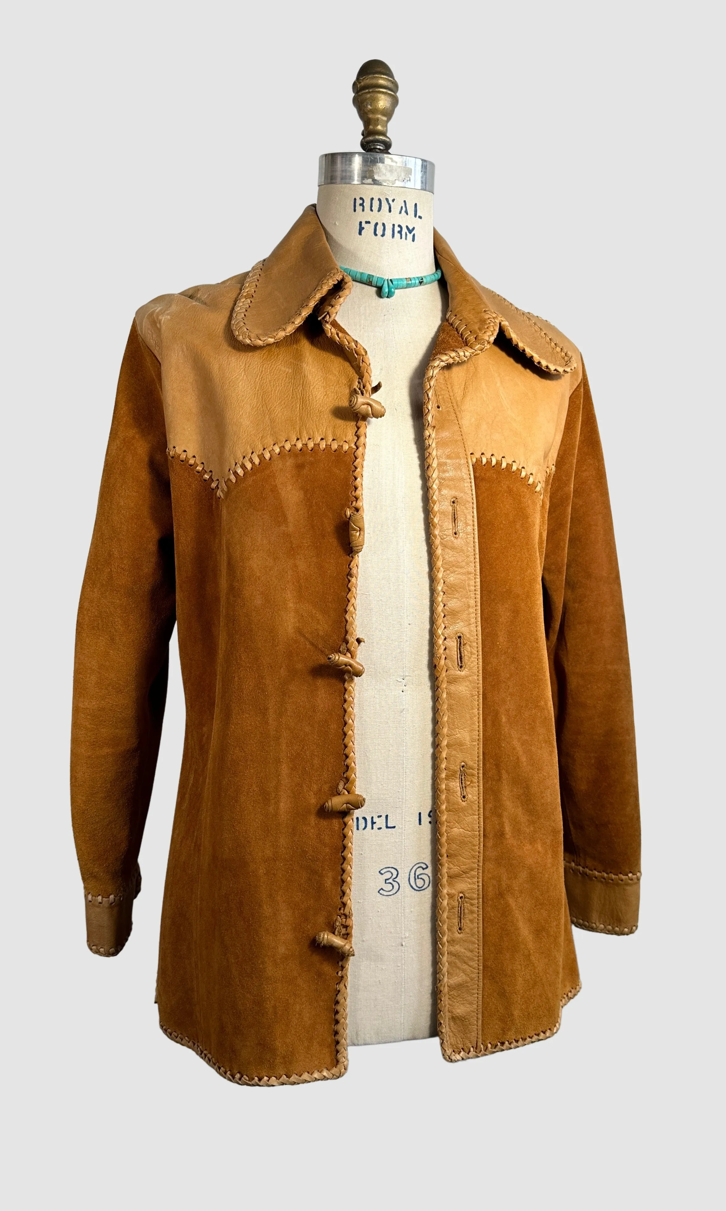 EARTHWAYS 70s Leather & Suede Hippie Jacket  • 40 Medium