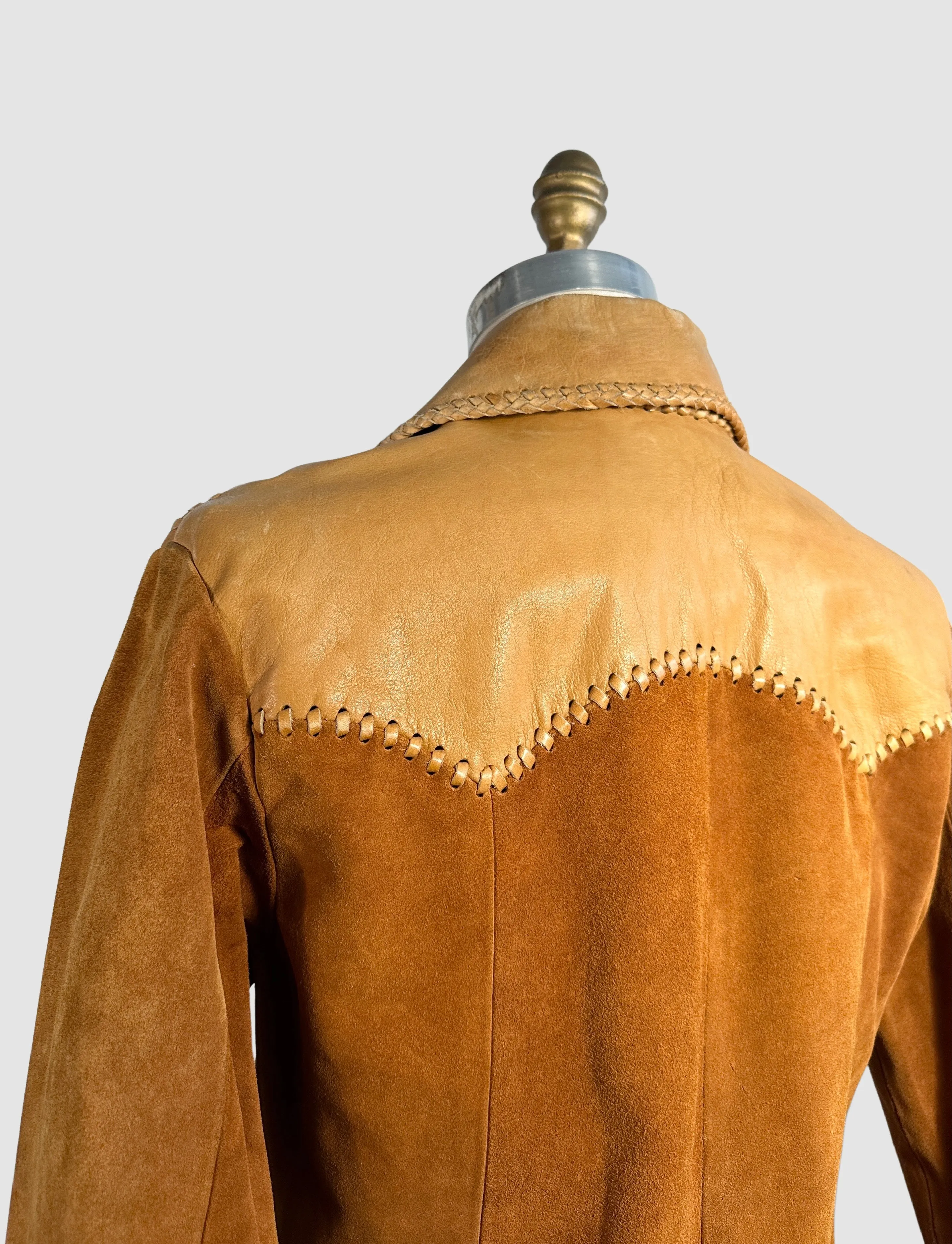 EARTHWAYS 70s Leather & Suede Hippie Jacket  • 40 Medium