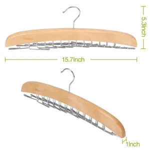 EZOWare [2-Pack] Belt Hangers, Adjustable 24 Tie Belt Scarf Racks Holder Hook Hanger for Closet Organizer Storage - Beige