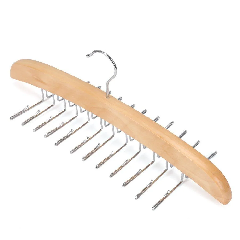 EZOWare [2-Pack] Belt Hangers, Adjustable 24 Tie Belt Scarf Racks Holder Hook Hanger for Closet Organizer Storage - Beige