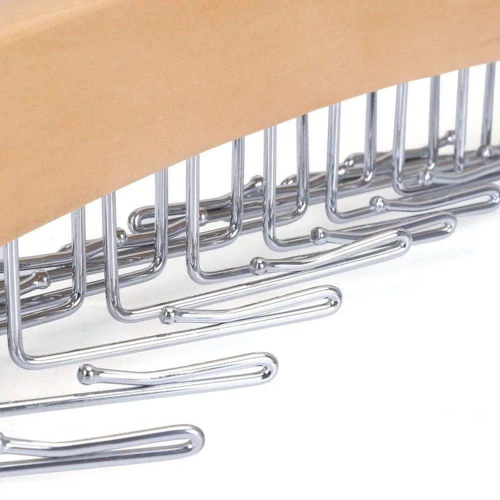 EZOWare [2-Pack] Belt Hangers, Adjustable 24 Tie Belt Scarf Racks Holder Hook Hanger for Closet Organizer Storage - Beige