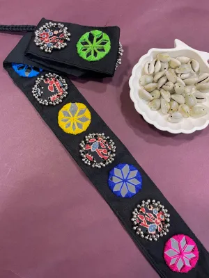 Fabric Waist-Belt Embroidery Round Mirror Work Banjara Kamar-Bandh