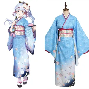 Genshin Impact x Sweets Paradise - Kamisato Ayaka Cosplay Costume Kimono Outfits Halloween Carnival Suit