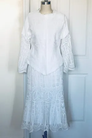 Geometry Lace Suit - White (Style# 217SPC)