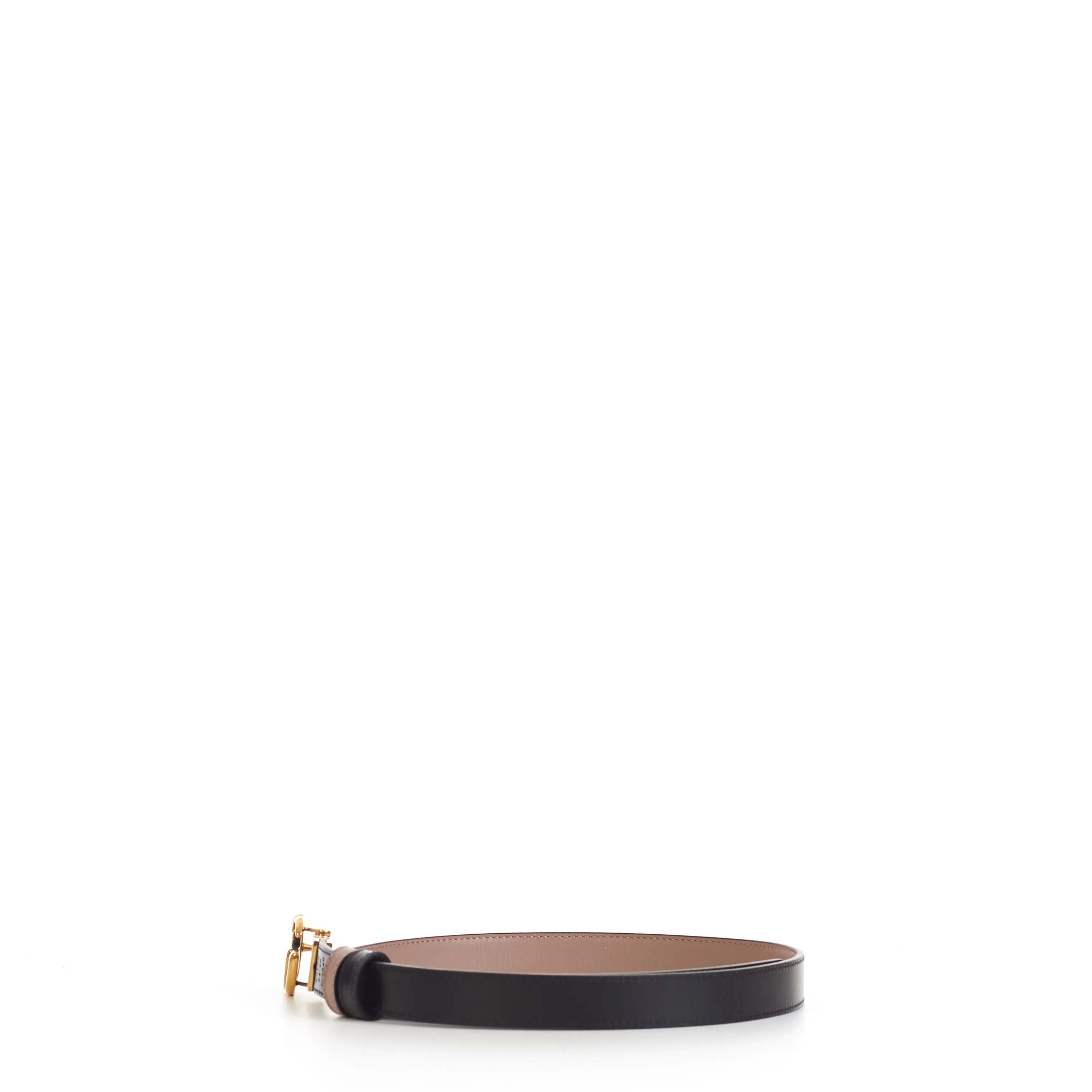 GG Marmont Reversible 2cm Thin Belt In Pink And Black Leather