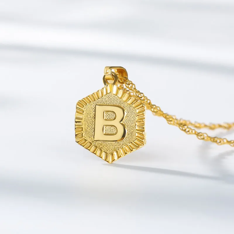 Gold Initial Pendant Necklace